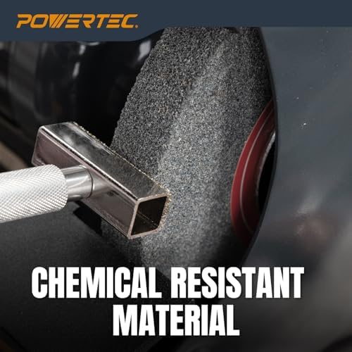 POWERTEC Bench Grinder Wheel 6 Inch 100 Grit, Aluminum Oxide Grinding Wheel for Bench Pedestal Grinder, 3/4" Thick 1/2" Arbor, Sharpening & Shaping Drill Bits, Blade, and Chisel 1PK (15519)