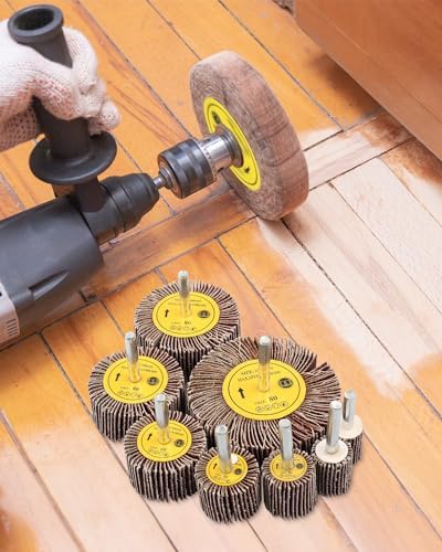 Rocaris 96 Pack 1/4" 80 Grit Abrasive Flap Wheel Sander Set