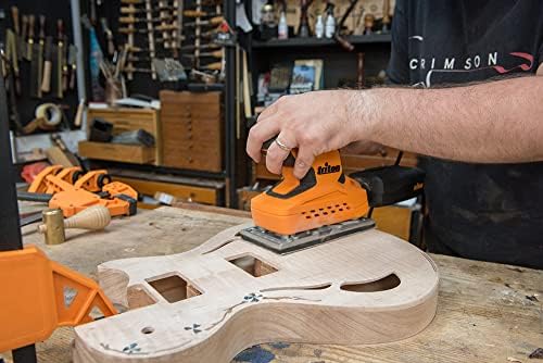 Triton TTRDSS 2 Amp Orbital Sander 1/3" Sheet – Electric Palm Sander with Variable Speed, Dust Extraction, Vibration Reduction Grip for Woodworking & Sanding Projects