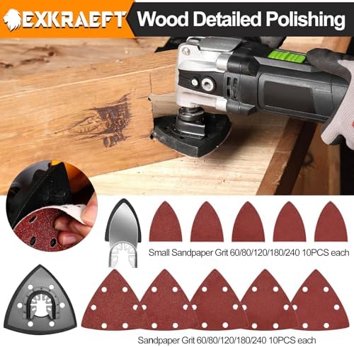 136 PCS Multi Tool Blades Kit, Oscillating Blades with Sandpaper