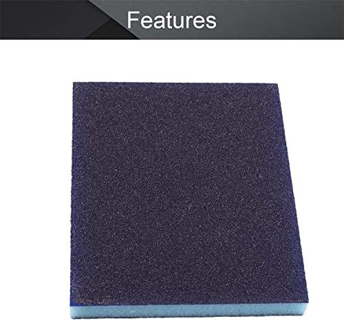Utoolmart Sanding Sponge Sanding Blocks, 100 Grit Wet Dry Sandpaper Sponge, Washable and Reusable Sand Sponge Kit, for Kitchen Cookware Cleaning and Rust Removal of Rusted Metal, Blue, 4 Pcs