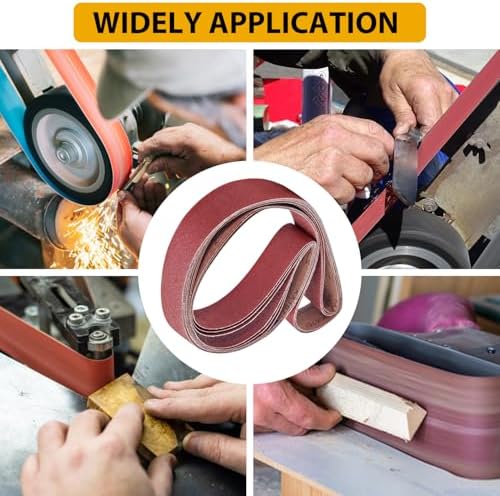 2 x 72 Inch Sanding Belts,2 Pcs Each of 40 60 80 Grits Grinding Belts for 2x72 Belt Sander,Premium Aluminum Oxide Sharpening Sander Belts,6 Pack