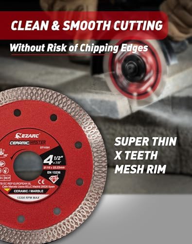 EZARC 4-1/2" Super Thin Diamond Tile Blade, 7/8"-20mm-5/8 Arbor, 5-Pack