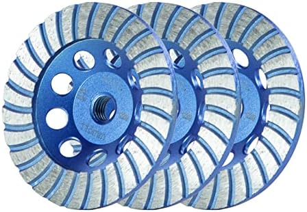 SALI 4.5 Inch 3pcs Concrete Grinding Wheels 27 Turbo Diamond Segments 5/8-11 Arbor Diamond Grinding Wheel Fit for Paint, Epoxy, Mastic Coating Removal