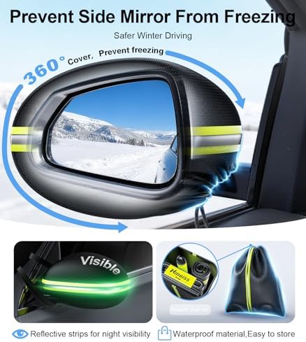 Nmoiss 3-in-1 Windshield Snow Cover for Jeep Wrangler & Gladiator — XS Size Low-Windshield Frost Guard with Ice Scraper, Heavy-Duty 600D Oxford Waterproof & 360° Windproof Protection for Off-Road SUVs