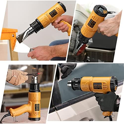 SEEKONE 1800W Heat Gun with LCD Display 122°F-1112°F for Paint Removal
