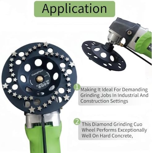 Diamond Grinding Cup Wheel for Concrete & Masonry, 36 Aggressive Star Segments, 5 Inch 5/8"-11 Thread, 30 Grit