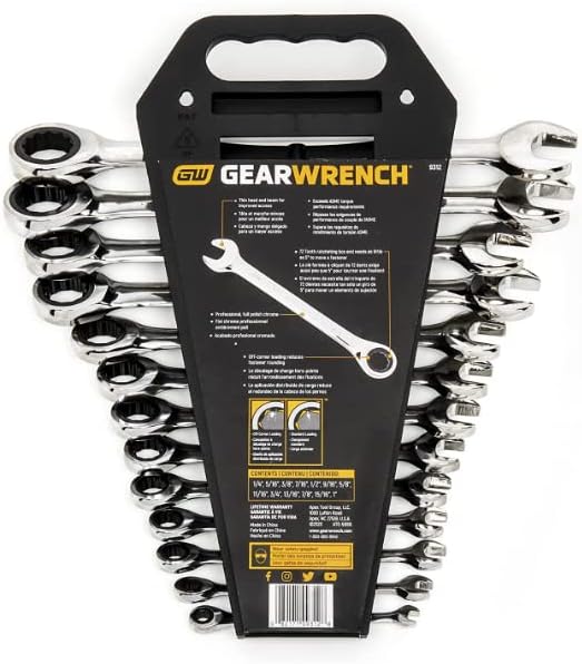 GEARWRENCH 13 Piece 12 Point Ratcheting Combination Wrench Set SAE | 9312 (Pack of 6)