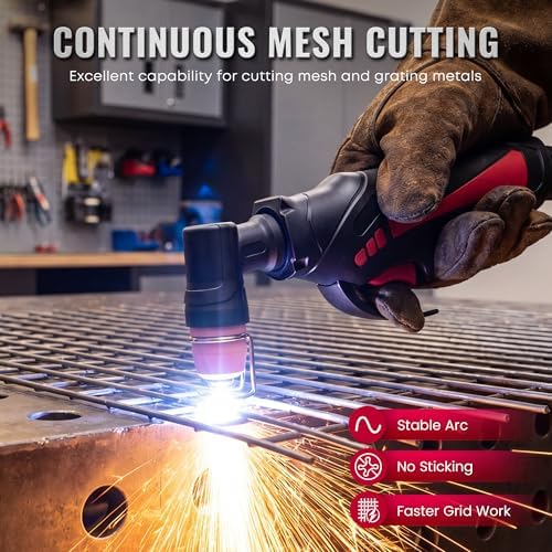 SILATU 55A Plasma Cutter, HF Non-Touch Pilot Arc Plasma Cutter Machine, 7/10″ Max Cut 9/16″ Clean Cut, Portable 110/220V Dual Voltage IGBT Inverter Digital Display, PT/2T/4T for Beginners DIY (Red)
