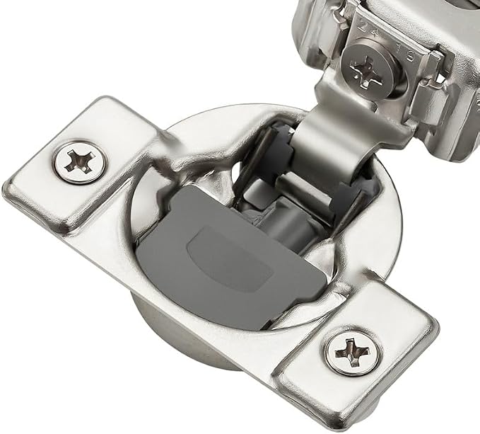 50 Pack 25 Pairs 1 Inch Overlay Soft Close Hinges for Kitchen Cabinet - Satin Nickel Hidden Concealed Hinge - Stainless Steel Self Closing