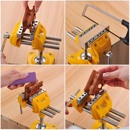 MAXMAN Bench Vise, 360° Cast Steel Swivel Base, 3 inch Multi-Purpose Clamp