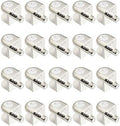 Glass Shelf Bracket Pegs, 20Pcs Adjustable Frameless Glass Bracket Pegs Zinc Alloy Brushed Finish Glass Clamp Clips with Pin Glass Shelf Holders Supports for 4-8mm Thickness Glass