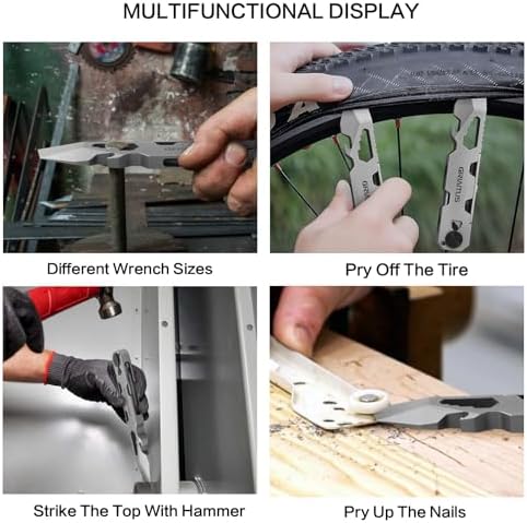EDC Pry Bar Multitool with Bi-Directional Ratchet Screwdriver, Men Gifts