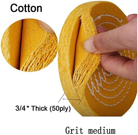 SCOTTCHEN Buffing Polishing Wheel Yellow 8 inch (50 Ply) for Bench Grinder 5/8" Arbor Hole - 1pcs