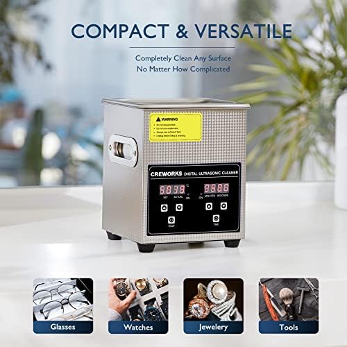 CREWORKS 1.8L Professional Ultrasonic Cleaning Machine with Heater & Timer