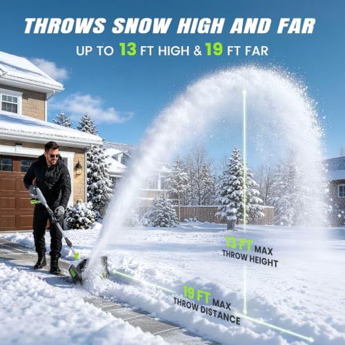 20V Cordless Snow Shovel, 13" Snow Blower for Driveway/Steps/Patio/Sidewalk