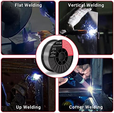 0.030 Flux core Welding Wire, 1 Spools E71T-GS 10lbs(4.5kg) Low Splatter gasless Carbon Steel Mig Welding Wire Compatible