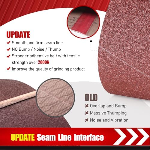 BOSHCRAFT 6 x 48 Inch Belt Sander Sanding Belt, 12 Pack Belt Sander Paper 80/120/150 Grits Assortment Aluminum Oxide Sanding Belts for Belt Sander Knife Sharpening Wood Metal Polishing