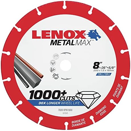 Lenox Metalmax 8 Inch Segmented Rim Diamond Edge Cutoff Wheel for Metal