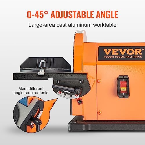VEVOR Professional 4 x 36 in. Belt Sander with 8" Disc Sander, 5A Induction Motor Cast Aluminum Worktable for Woodworking, Metalworking