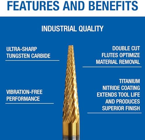 Champion Cutting Tool SM3 Double Cut TiN Coated Carbide Bur