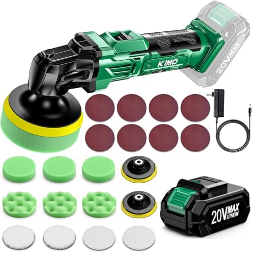 KIMO 20V Cordless Polisher, 24PCS Car Buffers & Polishers Kit for Detailing