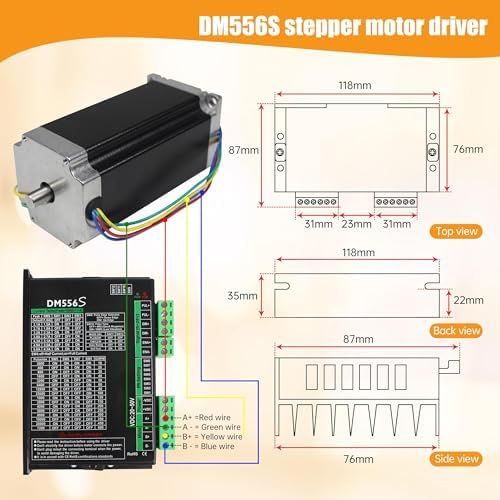 4 Axis Nema23 Stepper Motor Driver USB Mach3 CNC Router Controller Kit 36V