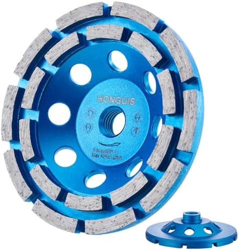 5 inch Diamond Cup Grinding Wheel,5/8"-11 Arbor Concrete Grinder Wheel Double Row for Concrete Masonry Granite Marble Stone