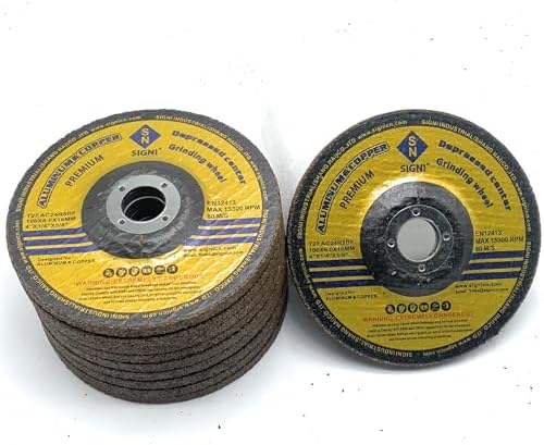 SIGNI 4 Inch Non Ferrous 10 Pack Grinding Wheel, Angle Grinder Abrasive Disc for Aluminum Copper Brass, Anti-Clog (Non-Loading)