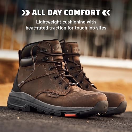 BRUNT Men's Kasparian (Comp Toe) - 6" Lightweight Waterproof Safety Toe Work Boot - EH Rated - Slip + Oil Resistant