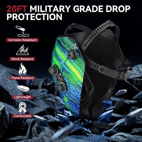 ARCCAPTAIN Auto Darkening Welding Helmet, 3.94"X3.66" Large Viewing Screen