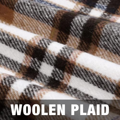 IDEALSANXUN Plaid Skirts for Women Fall Winter Knee Length Pencil Wool Skirt with Slit
