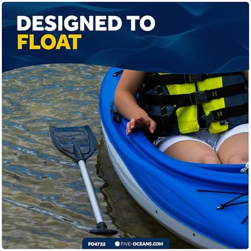 Five Oceans 4-Feet Canoe Paddle - Boat Paddle, T-Handle Oar Paddle for Canoe, Kayak and Small Boats - Corrosion-Resistant Floating Boat Paddles Marine-Grade Aluminum & Heavy-Duty Plastic | Aluminum Shaft & High Impact Plastic Blade