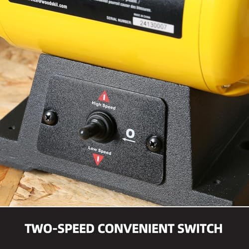 Woodskil 8" 1/2HP Dual Speed Benchtop Buffer Polisher,1.8/3.1A,1725/3450RPM