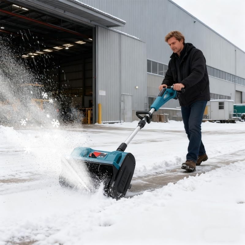 Brushless Cordless Electric Snow Shovel for use with 21V Battery, 12” Snow Thrower with Adjustable Direction, Lightweight Snow Removal Tool for Driveway,Patio,Walkways