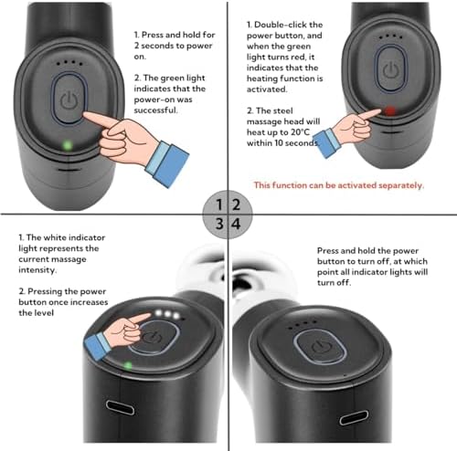 Mini Thermal Massage Gun with Heat, Portable Percussion Muscle Massager
