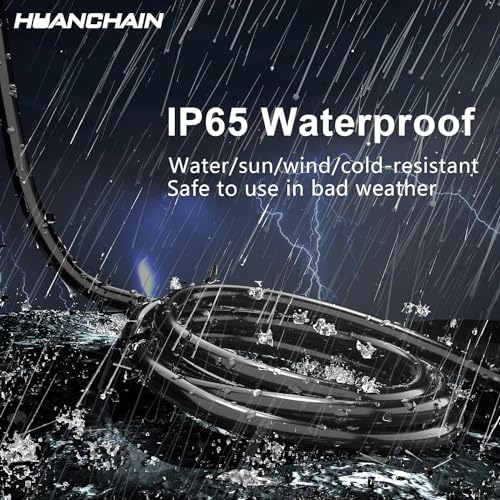 HUANCHAIN Indoor Outdoor Black Extension Cord 50 FT Waterproof 16/3 Gauge