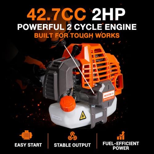 PROYAMA 42.7cc 5 in 1 Gas Powered Hedge Trimmer, Weed Eater, Pole Saw