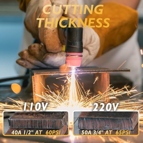 TOOLIOM 50A Non-Touch Pilot Arc Plasma Cutter, Dual Voltage 110/220V