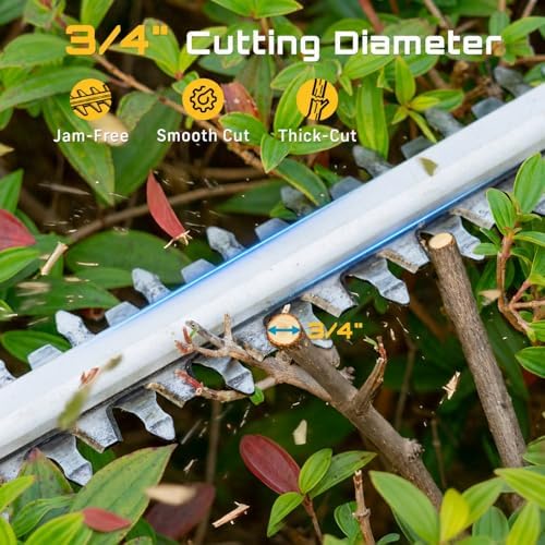 SEESII 20" Hedge Trimmer Cordless with 2× 4.0Ah Battery, Lightweight Design