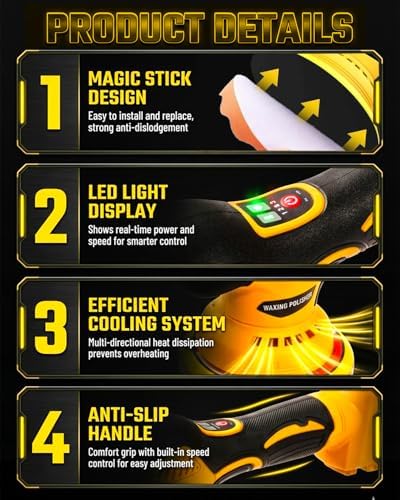 Cordless Buffer Polisher Compatible with DeWALT 20V, 6" Orbital Polisher