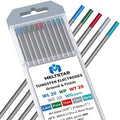 TIG Welding Tungsten Electrodes Mix Set, 5 Color Markings Red Green Blue Turquoise Grey, 3/32" x 7" 10 Pack