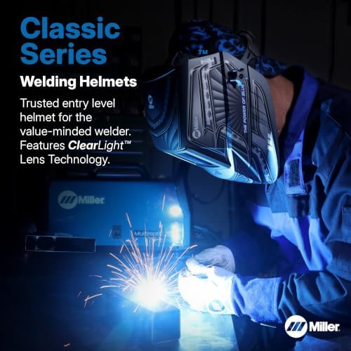 Miller Classic Series Welding Helmet, ClearLight™, Shade 8-13, VSi Black
