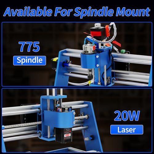 3018 CNC Machine All-Metal CNC Router Machine, with Emergency-Stop 3 Axis Plastic Acrylic PCB PVC Wood Carving Milling Engraving Machine, XYZ Working Area 300x180x60mm (Offline Controller)