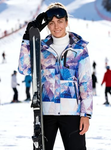 wantdo Women's Ski Jacket Waterproof Warm Fleece Lined Winter Snow Coat