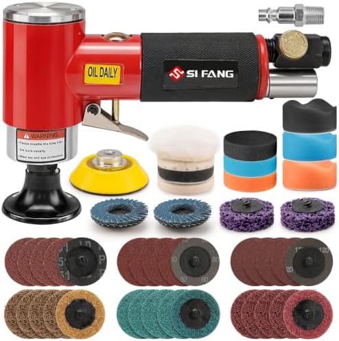 SI FANG 2 inch Mini Pneumatic Orbital Sander Air Grinder Polisher 2-in-1