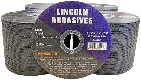 200 Pc 4.5" x 1/16" x 7/8" Cut-Off Wheels Lincoln Abrasives Metal & Stainless Steel