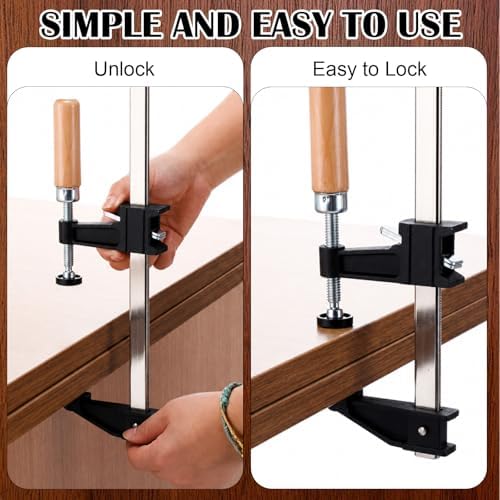 5 Pack Woodworking Clamps Sets 12", 18", 24", 30", 36" Bar Clamps Throat Depth 2.5 Inch Adjustable Heavy Duty F-clamp with Handle