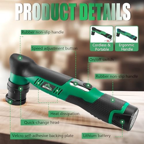 BATOCA S5 Cordless Mini Car Polisher Buffer Sander Rotary & Dual Action