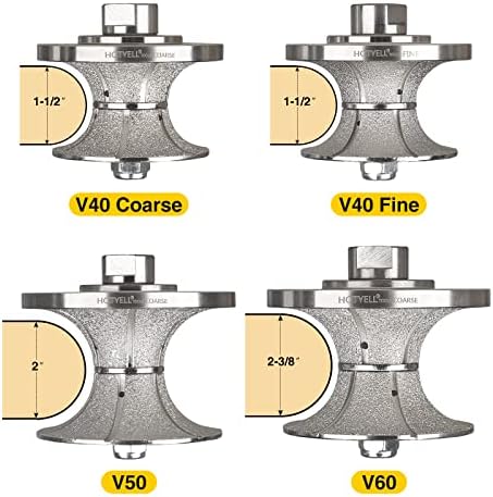 V40 (1-1/2'') Full Bullnose Diamond Hand Profiler, Profile Router Bit Wheel with 5/8''-11 Thread for Granite, Marble, Concrete and Countertop Edge (Coarse)